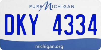 MI license plate DKY4334