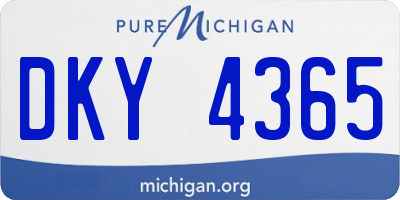 MI license plate DKY4365