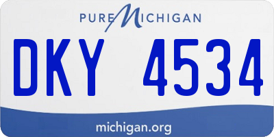 MI license plate DKY4534