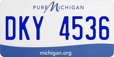 MI license plate DKY4536