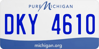 MI license plate DKY4610