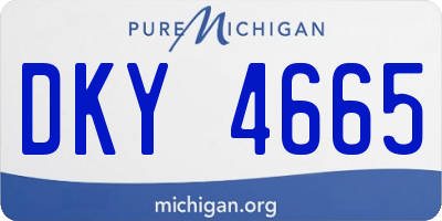 MI license plate DKY4665