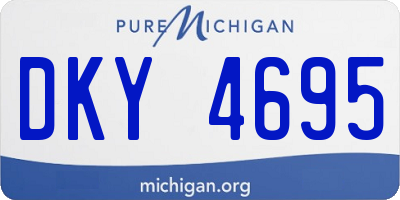 MI license plate DKY4695