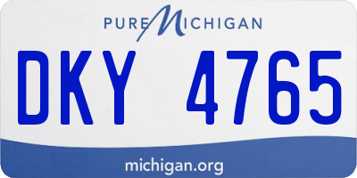 MI license plate DKY4765