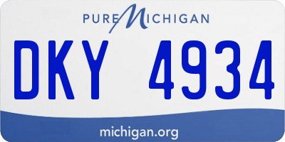 MI license plate DKY4934