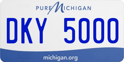 MI license plate DKY5000