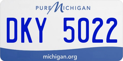 MI license plate DKY5022