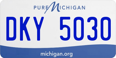 MI license plate DKY5030