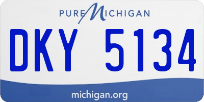 MI license plate DKY5134