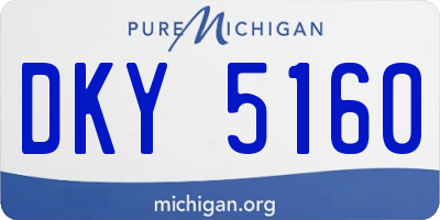 MI license plate DKY5160