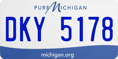 MI license plate DKY5178