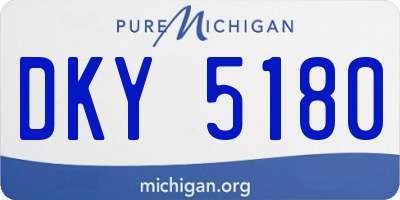 MI license plate DKY5180