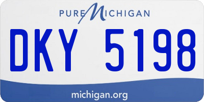 MI license plate DKY5198