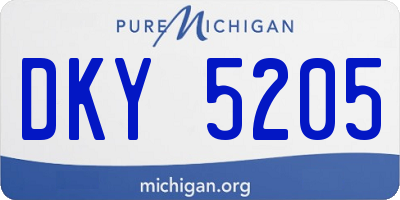 MI license plate DKY5205