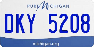 MI license plate DKY5208