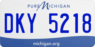 MI license plate DKY5218