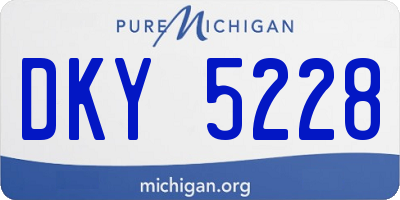 MI license plate DKY5228