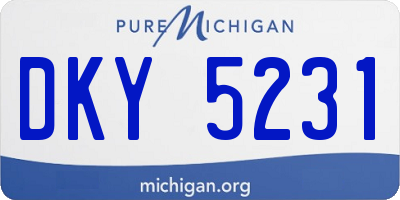 MI license plate DKY5231