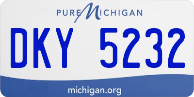 MI license plate DKY5232