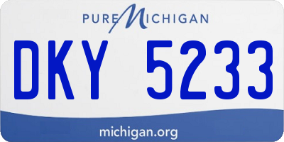 MI license plate DKY5233