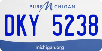MI license plate DKY5238