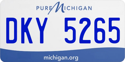 MI license plate DKY5265