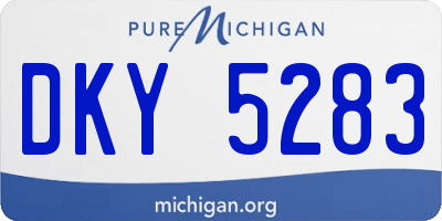 MI license plate DKY5283