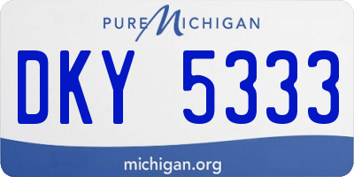 MI license plate DKY5333