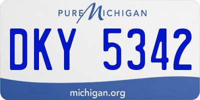 MI license plate DKY5342