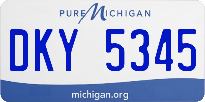 MI license plate DKY5345