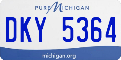 MI license plate DKY5364