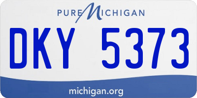 MI license plate DKY5373