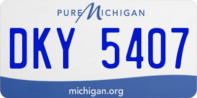 MI license plate DKY5407