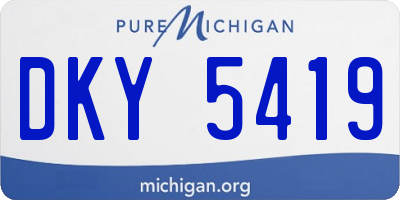 MI license plate DKY5419