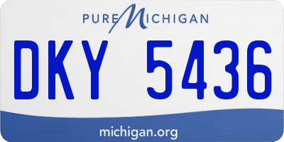 MI license plate DKY5436