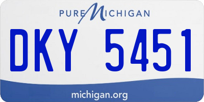 MI license plate DKY5451