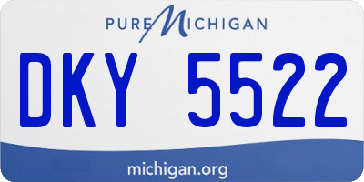 MI license plate DKY5522
