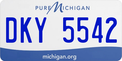MI license plate DKY5542