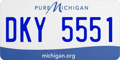 MI license plate DKY5551
