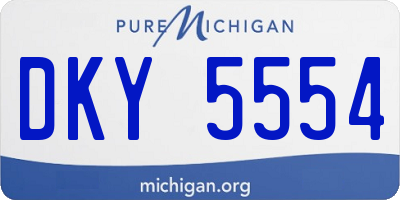 MI license plate DKY5554