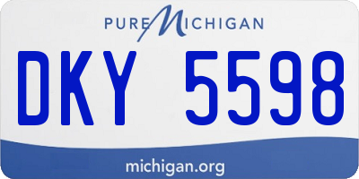MI license plate DKY5598