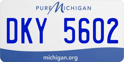 MI license plate DKY5602