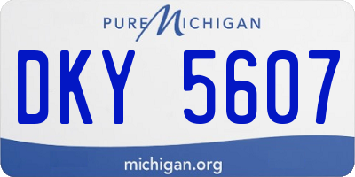 MI license plate DKY5607