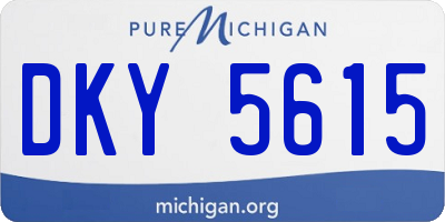 MI license plate DKY5615