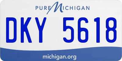 MI license plate DKY5618