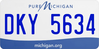 MI license plate DKY5634