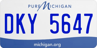 MI license plate DKY5647