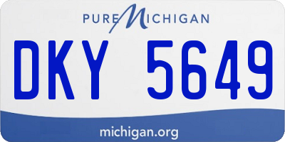 MI license plate DKY5649
