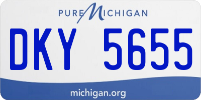 MI license plate DKY5655