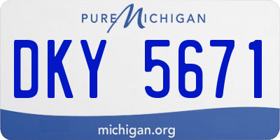 MI license plate DKY5671